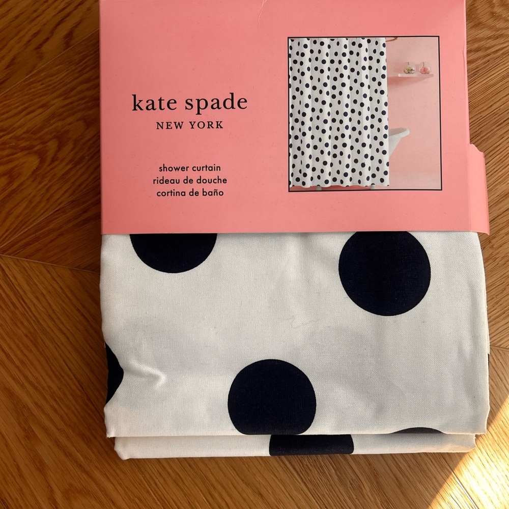 Kate Spade Navy and White Polka Dot Curtain